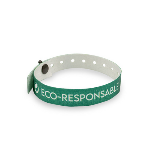 Bracelet événementiel tissu recyclé à clip / J+20