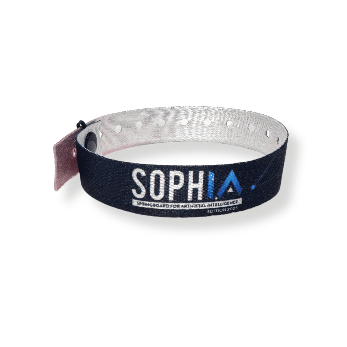 Bracelet événementiel tissu recyclé à clip / J+20