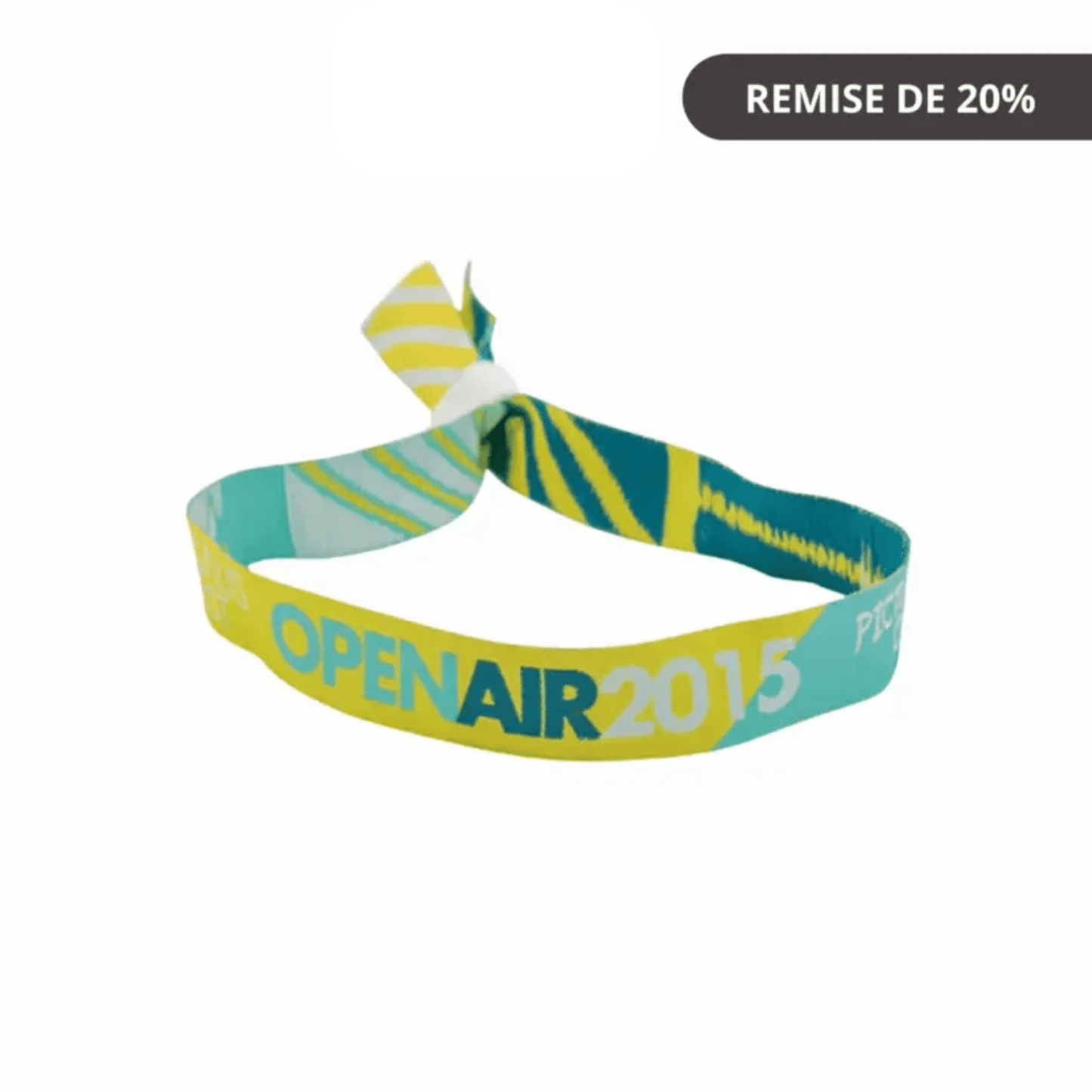 Bracelet evenementiel tissu à bague BRODERIE / J+20